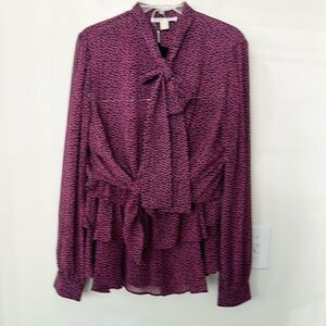 Michael Kors 2Pc Semi-sheer Skirt & Blouse Set XL